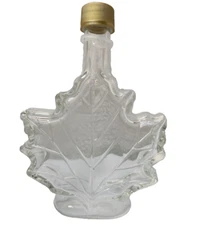Maple Leaf Syrup Clear Glass Bottle Jar with Screw Lid