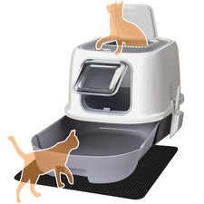 FREETOO XXL Katzentoilette 85 Liter Katze Katzenklo Cat WC / Katzenmatte 60x45cm