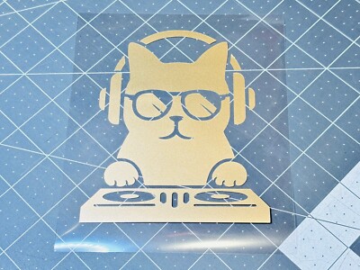 ''DJ Scratch'' Cute Kitty Cat Music Lover Vinyl Decal-Many Sizes Colors FREE Ship