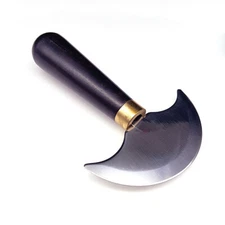 Half round blade Leather craft knife Ebony Wood handle skiving cutter Tool
