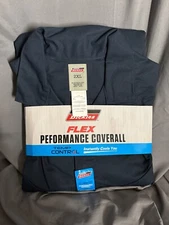dickies mens navy blue long sleeve 2xl reg. flex performance twill coverall