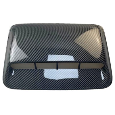 Car Hood Bonnet Scoop Air Flow Intake Vent Trim Cover Carbon Fiber Look Decor