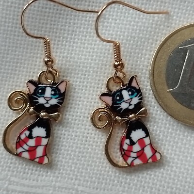 Ohrhänger  gold süßes kleines Kätzchen Hänger Betsey Johnson