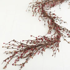 Hand Wrapped Warm "Peacan Pie' Colored Pip Berries Garland for Decorating