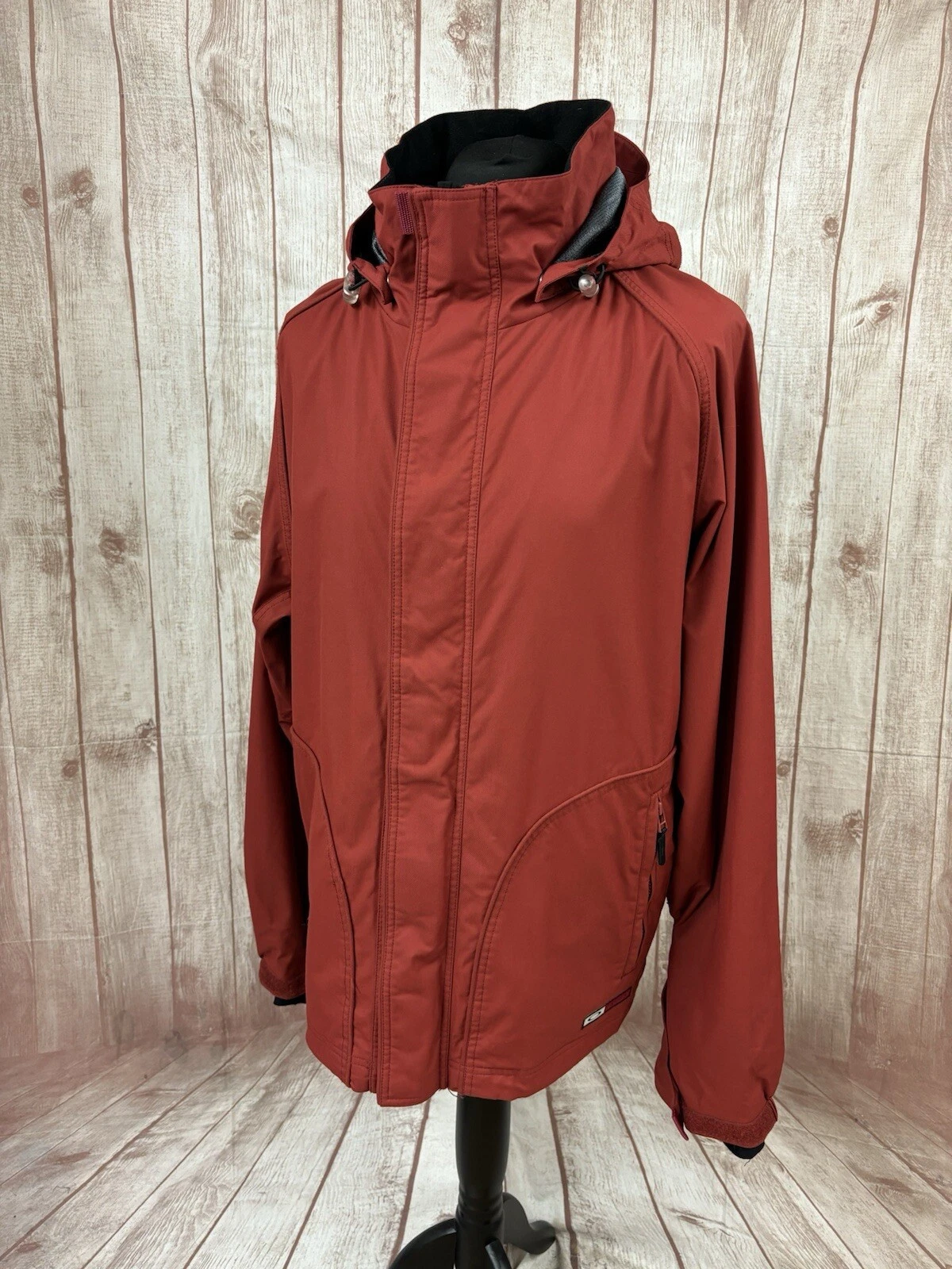 Oakley Mens Large XL Ski Snowboard Jacket Coat Red Hooded Retro Winter Snow