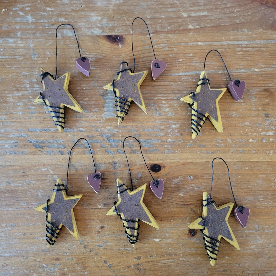 Lot Of 15 Star And  Candle  Country Primitive 4-5"  Christmas Ornaments - Image 2 of 4