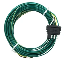 Wesbar 4-Way Flat Trailer End Connector 25ft Wunside Harness 3ft Ground 002125