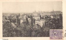 L092 Romania 1923 Bucharest general view vintage postcard