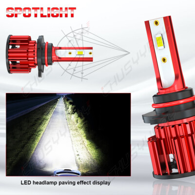 CHUSYYRAY 9012 LED Headlight Bulbs Kit - 6500K White 8000 Lumens Hi/Low Beam For Chevy Impala 2014-2015