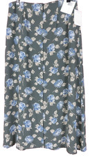 SK14978 NWT LIZ CLAIBORNE Womens Poly Buttoned Straight Skirt Rose Multi 16P 69