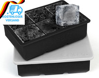 EiswüRfelform Silikon Groß Xxl EiswüRfel Form Mit Deckel EiswüRfelbehäLter 6-Fac