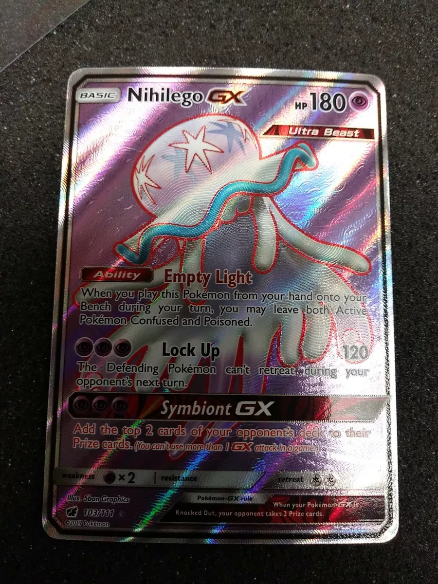  Pokemon Nihilego-GX - 103/111 - Full Art Ultra Rare