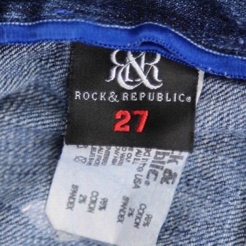 Women's Rock & Republic Skinard Mid Rise Boot Cut Jeans Size 27 (Msr 31x32) - Picture 6 of 11