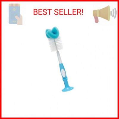 Dr. Brown's Reusable Sponge Baby Bottle Cleaning Brush with Suction Cup Stand, S