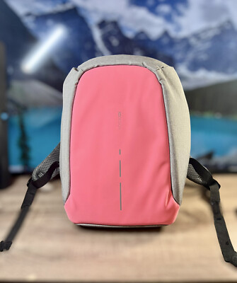 XD Design Bobby Compact Anti Theft 14'' Laptop Backpack Travel USB port Pink Grey