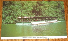 VINTAGE HAWAII POSTCARD WAILUA RIVER CRUISE ISLAND OF KAUAI SMITH BOATS RPPC 70s