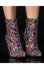 Women’s Luxury Crystal Ankle Boots Sexy 12 cm