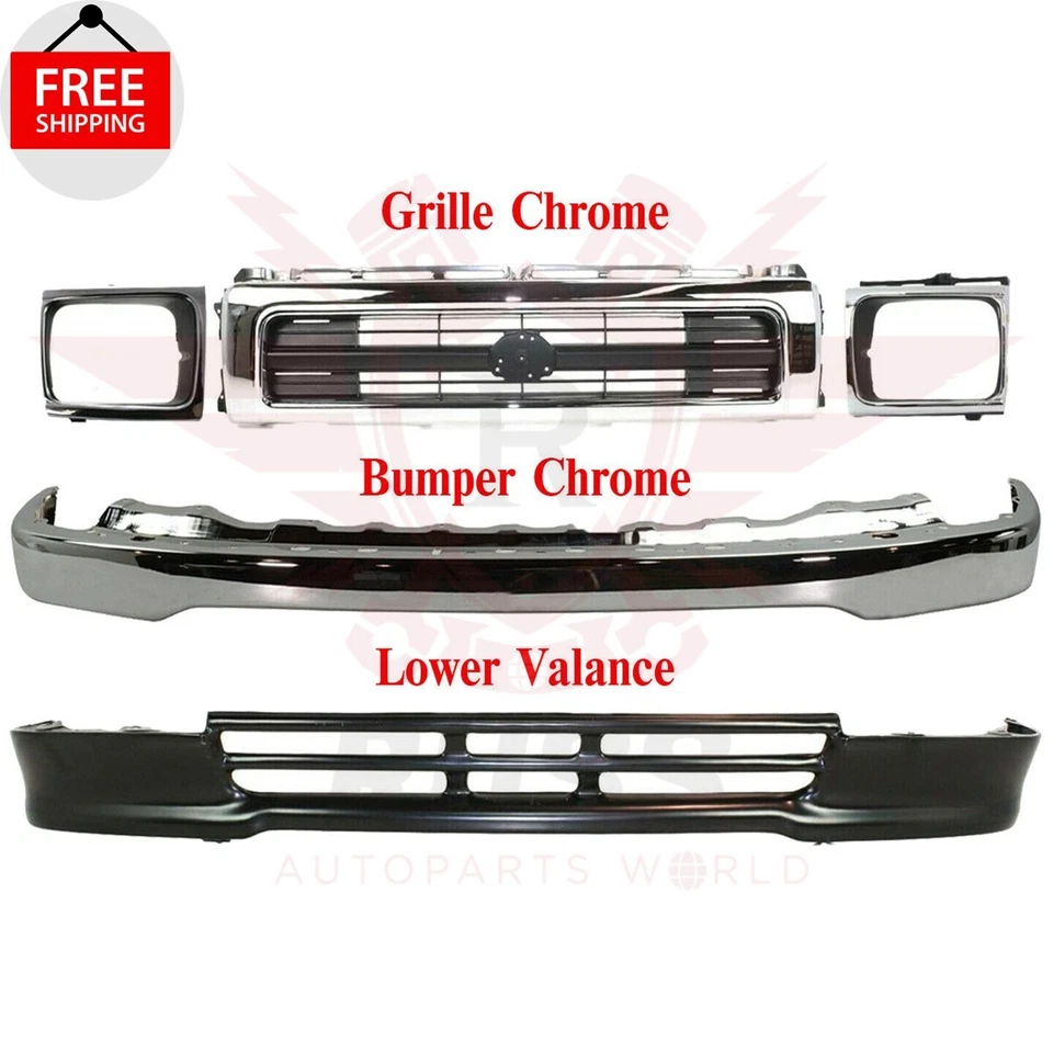 New Front Bumper Valance Grille Headlight Door 5PCS Fits 1992-1995 Toyota Pickup Foto 2 de 4