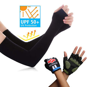 Men's SPF 50+ Super Long Anti-UV Sun Protection Arm Sleeve + Gloves For ...