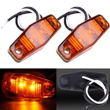 2X 2.5" OVAL AMBER LED TRAILER TRUCK CLEARANCE SIDE MARKER LIGHT 2 DIODES 12V