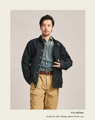 Men's Vintage US Navy Deck Jacket Military Flight Jackets Casula Khaki Work Coat - Picture 11 of 23