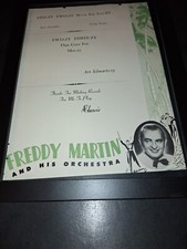 Freddy Martin & His Orchestra 15th Anniversary Rare Original Promo Ad Framed #2