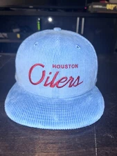 Houston Oilers New Era 9Fifty Corduroy Snapback Hat NFL Retro Script Blue NEW