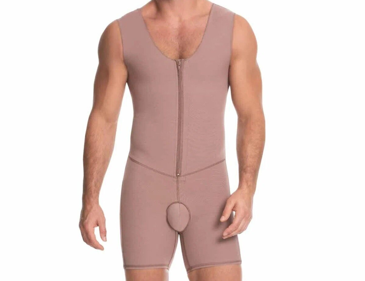 Men's Compression Full Body Shaper Shorts Post-Surgery Girdle Delie 09016