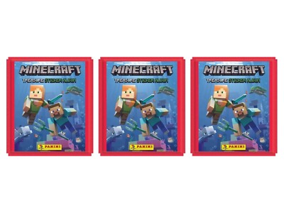 Lot of (3) 2021 Panini Minecraft Treasure Factory Sealed Sticker Packs