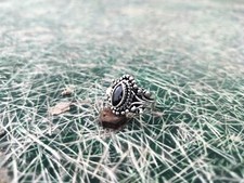 Natural Black onyx 925 Sterling Silver Handmade Ring Jewelry Gift For Her A-189