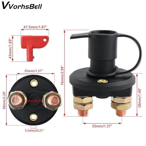 2X 12V Battery Isolator Disconnect Cut Off Power Kill Switch for Car Truck Boat - Bild 8 von 15
