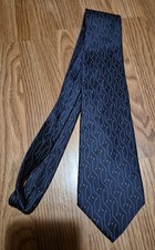Vintage Peter Thomas by Superba Blue Beige Necktie 63"x4" 100% Silk Made In USA