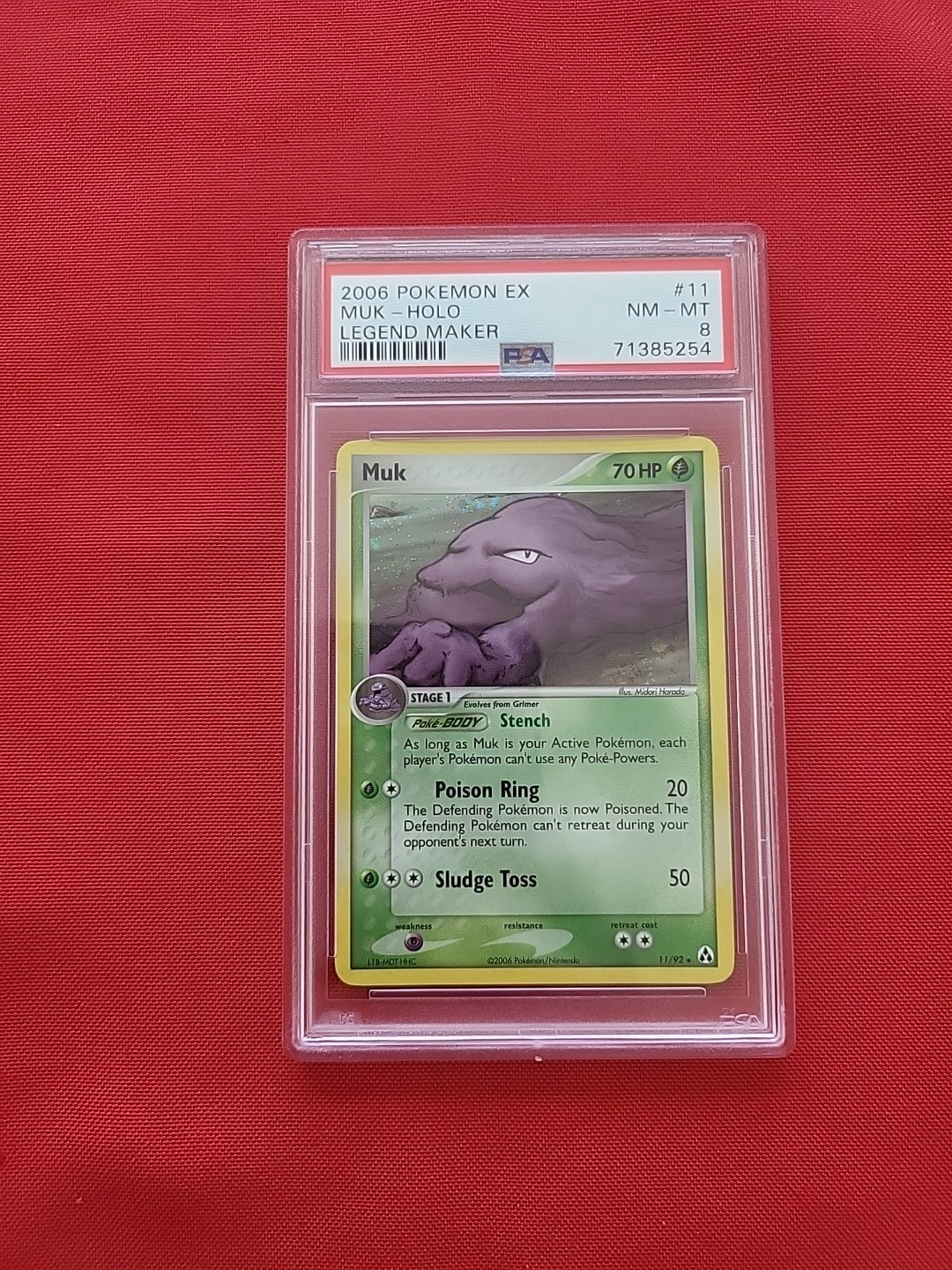 Pokemon: Muk #11/92 Holo Rare EX Legend Maker 2006 Vintage - PSA 8 - E43