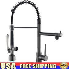360 Swivel Pull Down Faucet Two Nozzles Kitchen Spray Stream Installation Kit US