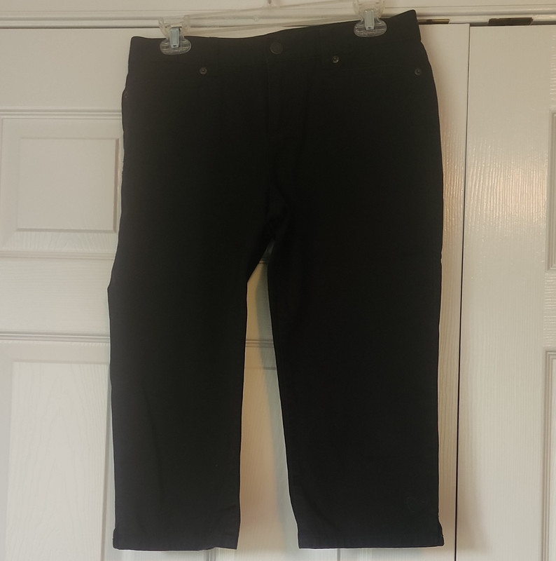Lauren Jeans Co. Ralph Lauren Women's Black Denim Capri 4P Good Condition