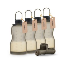 haakaa Silicone Breast Milk Storage Bag 9 oz- Reusable Milk Collector Freezer...