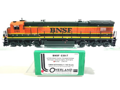 #ad Overland OMI BNSF C30 7 Burlington Northern Santa Fe #5165 HO Brass #087010052.1 $1799.95