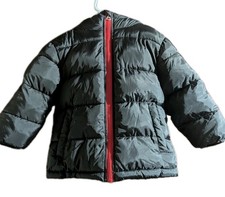 WONDER NATION SZ 2T HOODED BLACK PUFFER JACKET W/RED ZIP TRIM HAS POCKETS EXC