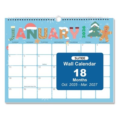 2026 Calendar, 18 Months 2026 Wall Calendar Hanging Calendar 11''x8.5''