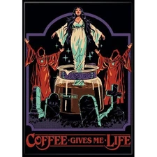 STEVEN RHODES COFFEE GIVES ME LIFE MAGNET 2.5” X 3.5” NEW