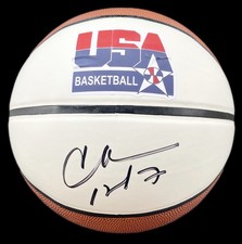 Charles Barkley Signed Autographed Team USA Panel Basketball HOF Psa/Dna Coa