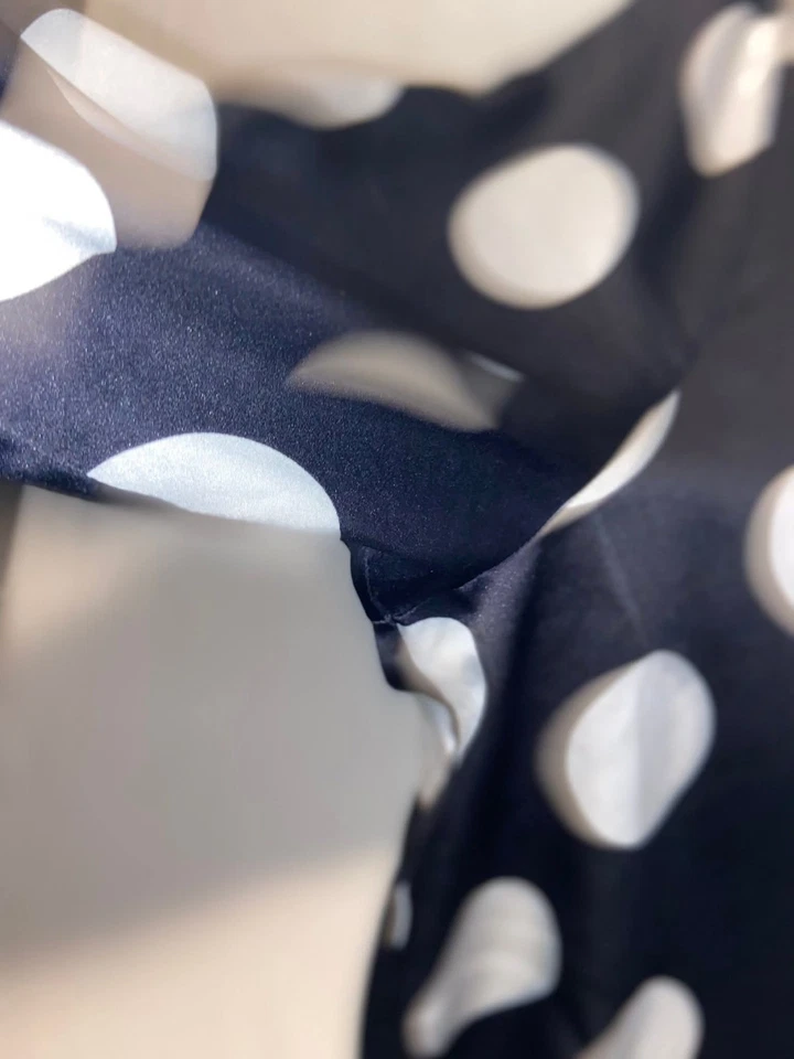 Victoria's Secret Talla L Negro Blanco Lunares Manga Larga Conjunto Ligero Foto 3 de 4