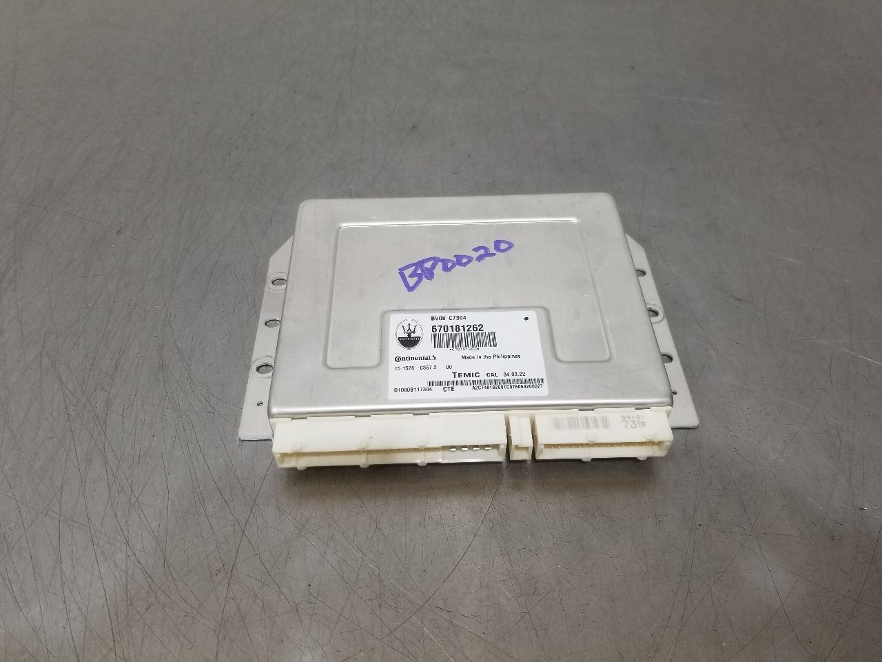22 2022 MASERATI LEVANTE SUSPENSION CONTROL MODULE 670181262