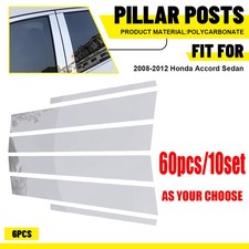 Chrome 6-60pcs Pillar Post Trim Covers For 2008-2012 Honda Accord Sedan Full Set