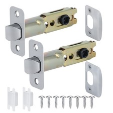 Brushed Nickel 2 Pack Door Lock Parts, Adjustable Door Latch Replacement, Silver