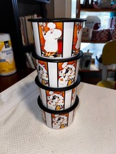*NEW*  Tupperware Nesting Junior One Touch ~ FAT CHEF Kitchen Canisters- 2 C