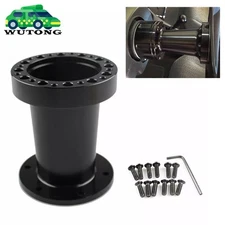 4"/101mm Universal Aluminum Spacer For Steering Wheel Hub Adapter Boss Kit Black