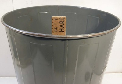 VINTAGE LAWSON INDUSTRIAL STEEL TRASH CAN WASTE BASKET OFFICE