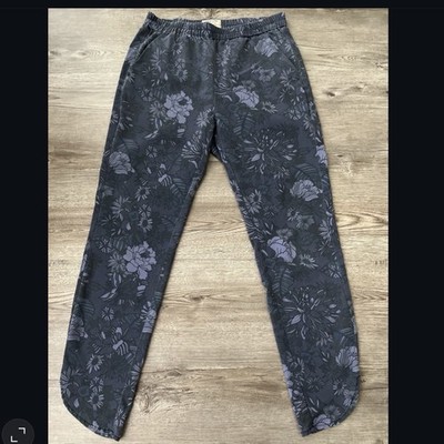 Marine Layer ReSpun Allison Pant Womens XS Floral Navy Dolphin Hem Ankle Cropped