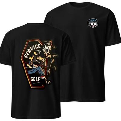 Service to Self Firefighter T-Shirt, Bold Firefighter Graphic Tee, Soft Cotton
